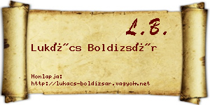 Lukács Boldizsár névjegykártya